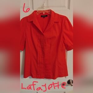 Lafayette 148 New York Red Blouse